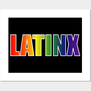 Latinx Rainbow Text Gradient LGBT Pride Posters and Art